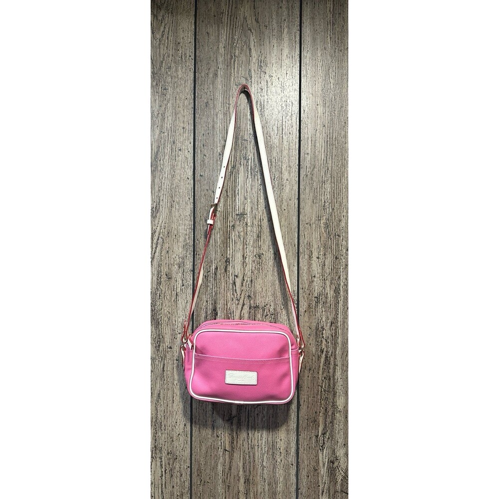 Dooney & Bourke Saffiano Pink & Natural Leather Medium Crossbody Bag - Picture 2 of 10